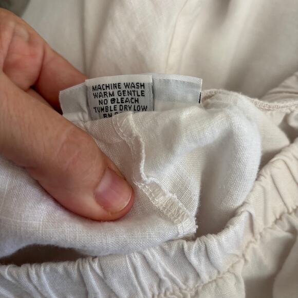 Bryn Walker White Capri Linen Pants Size Medium - Picture 10 of 14